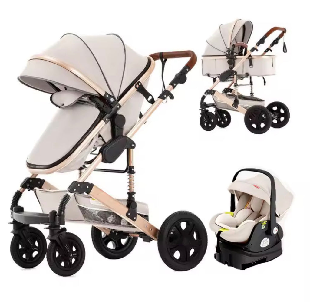 Cochecito combinado con silla de auto para bebé