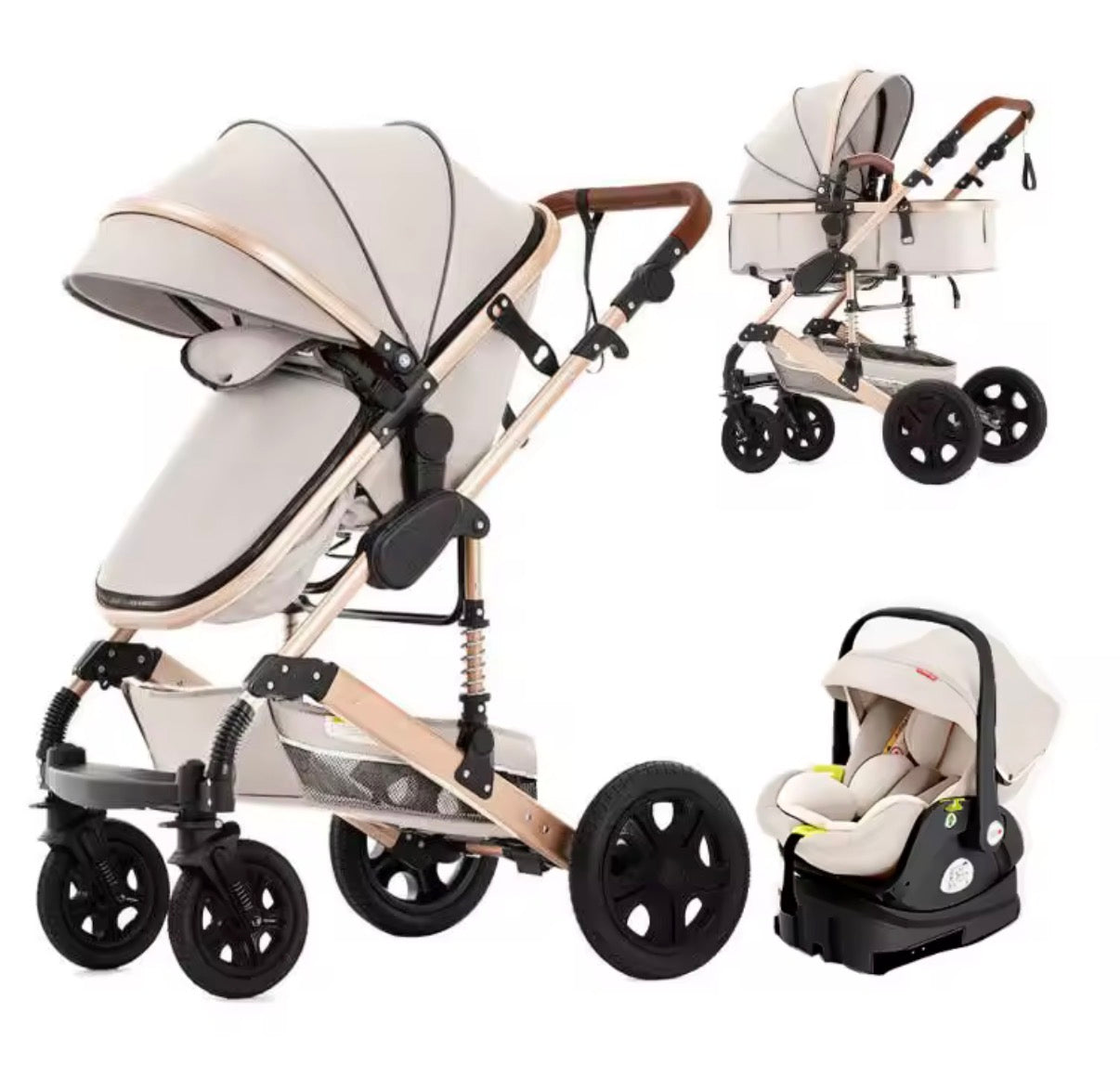 Cochecito combinado con silla de auto para bebé