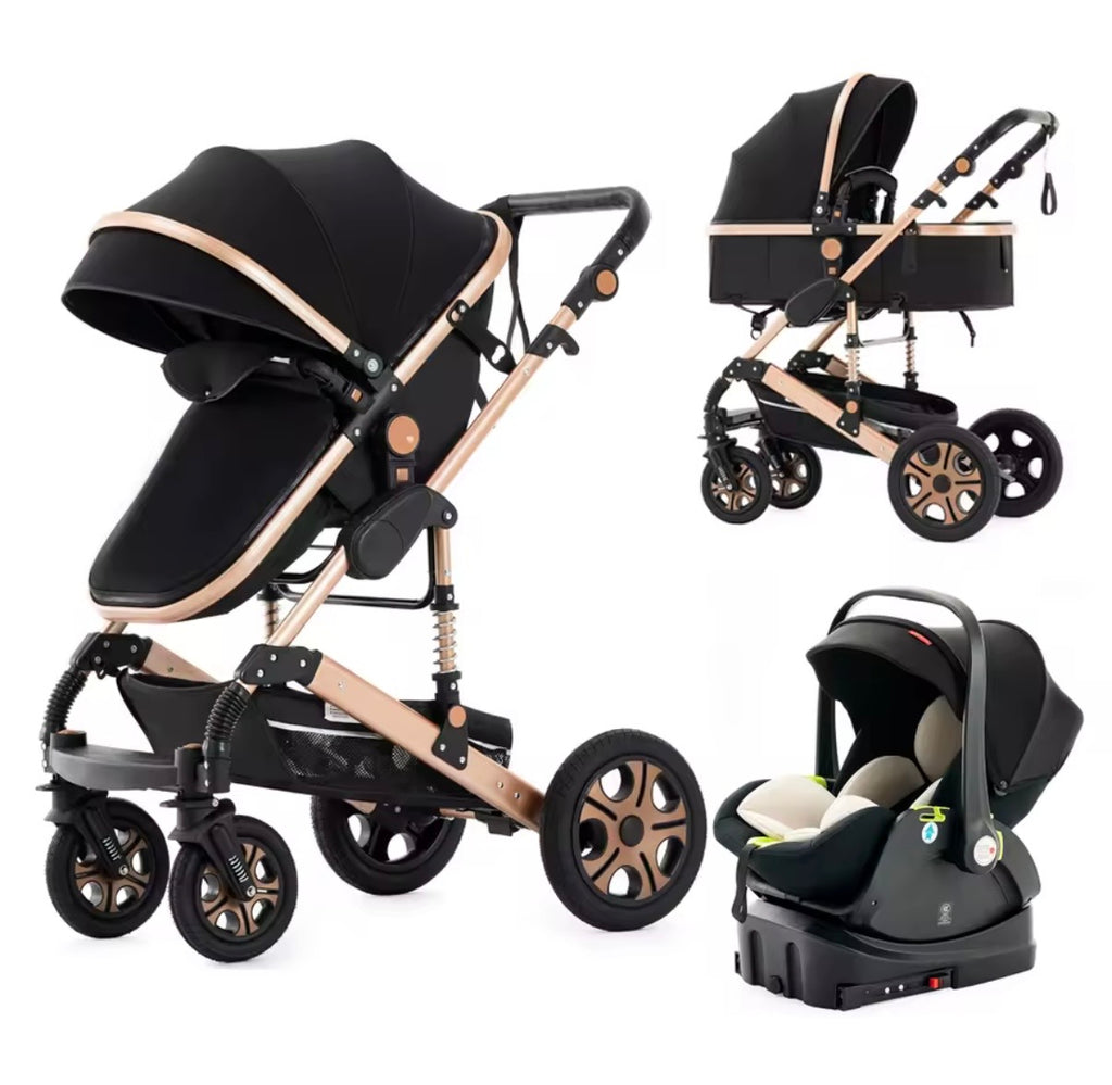 Cochecito combinado con silla de auto para bebé